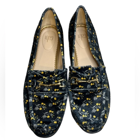 CAbi Carnaby Navy Floral Velvet Loafers style 6005 size 8 - Picture 2 of 9